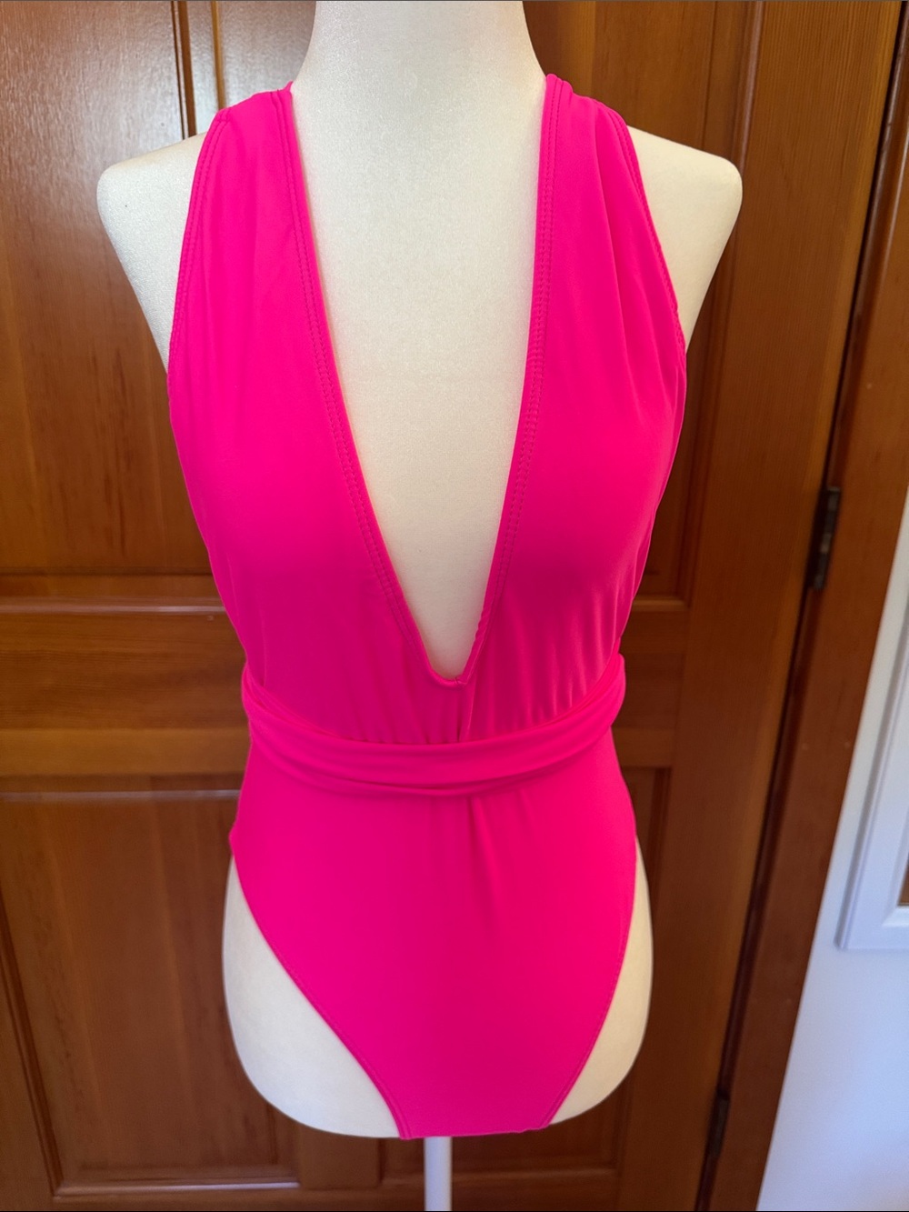 One-Piece Swimsuit - Bright Hot Pink